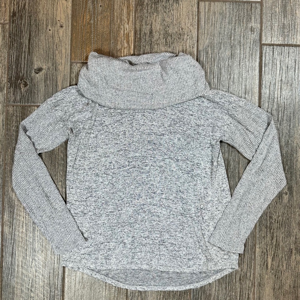 Bobaeu Women's Gray Marl Cowl Neck Long Sleeve‎ Sweater Size L